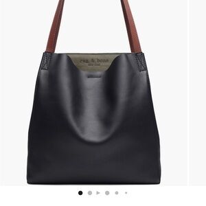 rag & bone Black Tote with Brown Straps